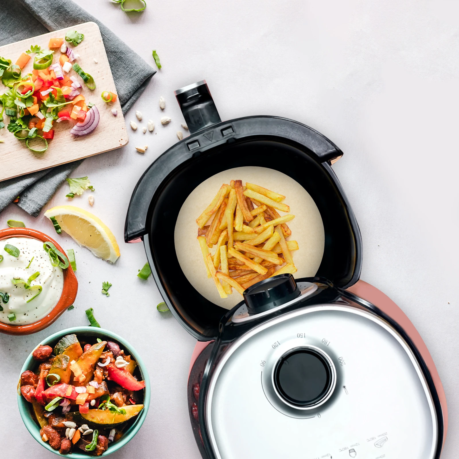 

100 Sheets Air Fryer Parchment Paper Sheets Nonstick Baking Paper Liners for Cookies Bread Meat Pizza Oven Kitchen