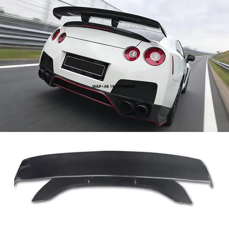 

GTR35 Carbon Fiber Rear Spoiler for GTR R35 2009-2018 Double Rear Trunk Tail Wing Spoiler Car Parts Body Kit Accessories