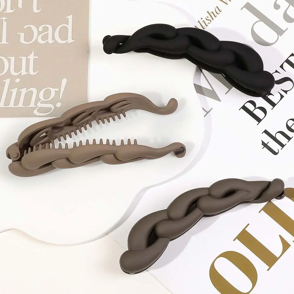 Frosted Plastic Banana Clip Korean Style Cross Matte Hair Clip Crab Barrettes Hair Claw Hair Twist Hair Pin Female/Girls