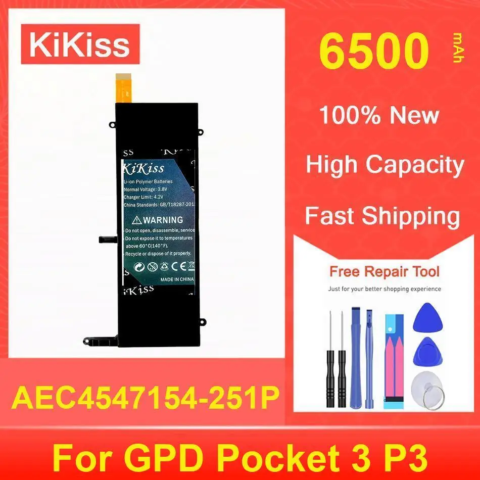 

Kikiss Battery 6500Mah AEC4547154-251P For GPD Pocket 3 P3