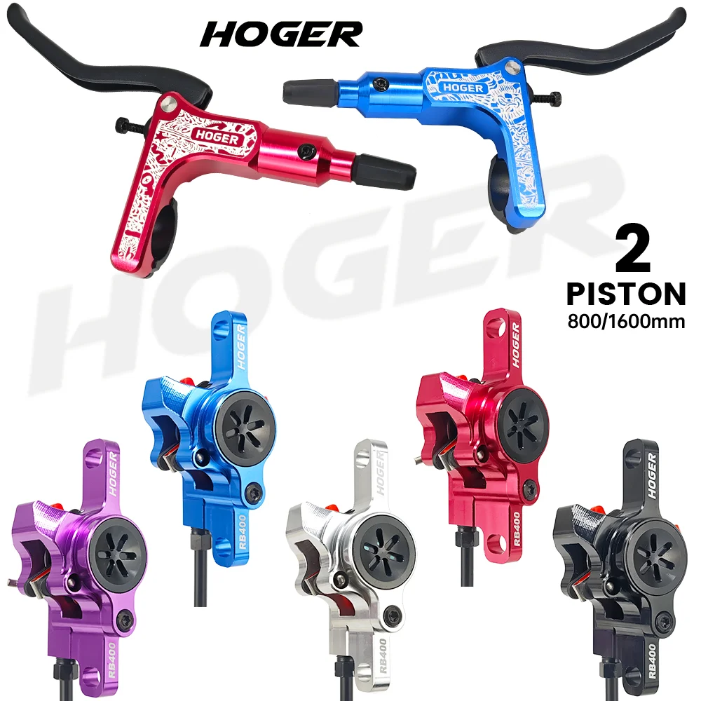 HOGER MTB Bike Hydraulic Disc Brake Set 160mm Rotors Oil Calliper Plate Front Rear Mountain Bicycle Clamp 22.2mm Handle A Pillar