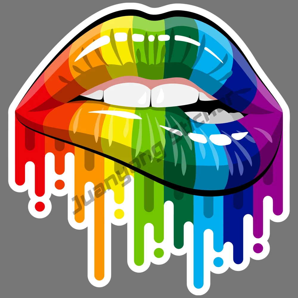 

Rainbow Lips Gay Pride LGBT Vinyl Sticker Car Truck Window Decal Laptop Helmet Decal Motorcycle Sticker Cover Scratches Decals