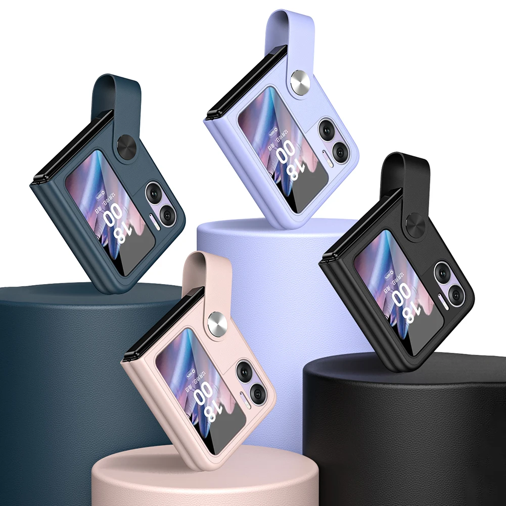 TPU Stand Cover Portable with Hand Strap Mobile Phone Shell Washable Adjustable Foldable Fall Resistant for Smartphone Find N2