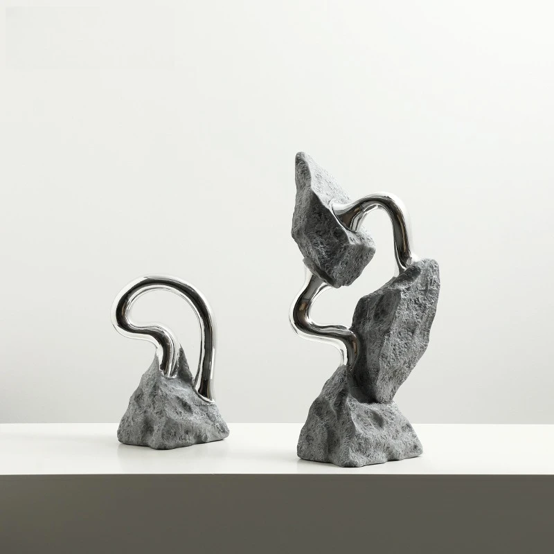 New Chinese modern abstract rock pulsating resin ornament, creative handicraft of hotel entrance decoration cabinet in sales