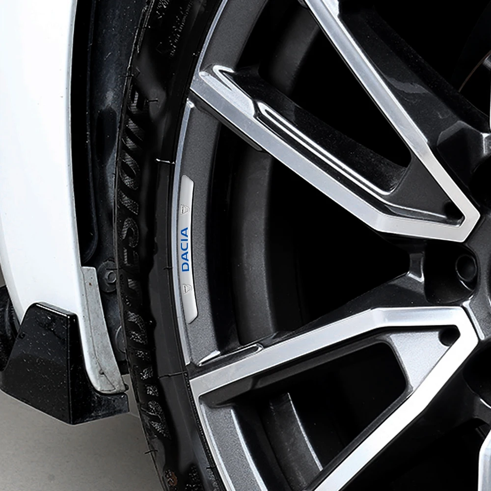 4pcs 3D Aluminum Trim Car Badge Wheel Rims Sticker For Dacia Duster Logan Dokker Lodgy 2 Sandero MK2 Stepway Mcv Xplore Jogger view 3