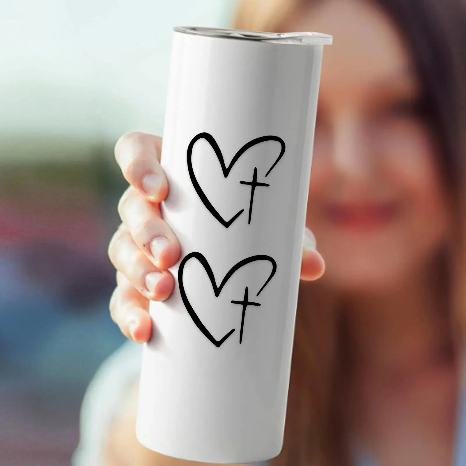 Stickers for Cars Heart Shape Long Lasting Cute Car Decals for Rear View Mirror for Vehicles Trailer RV Automotive Sedan Pickup