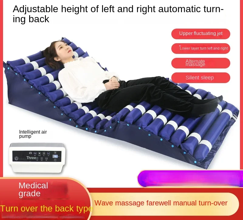 Anti pressure ulcer care flipping mat for paralyzed elderly patients, bed rest, inflatable mat bed