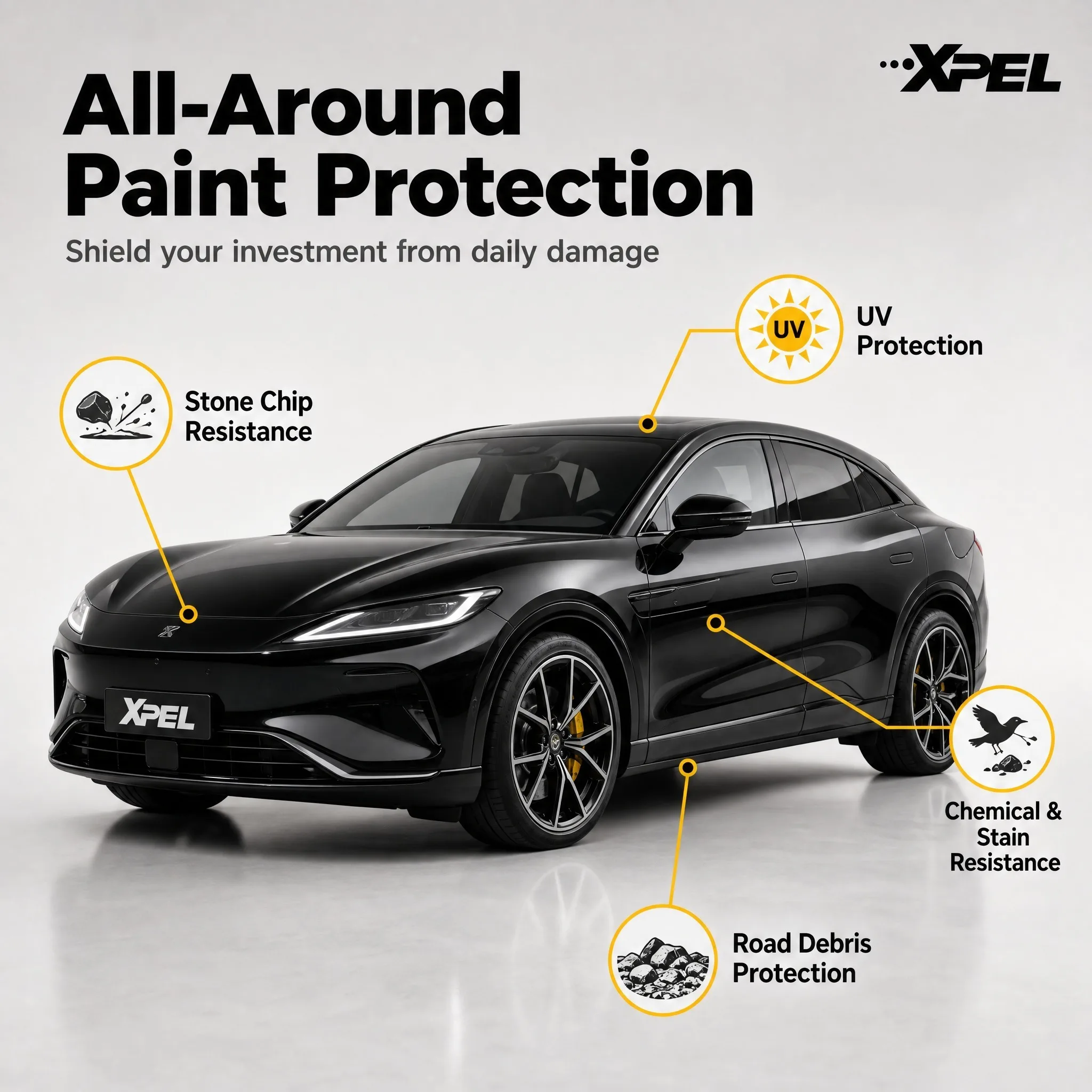 XPEL 8.5Mil TPU PPF Paint Protection Film Glossy Self Healing Anti Scratch Hydrophobic UV Resistant Anti Yellowing Invisible Car