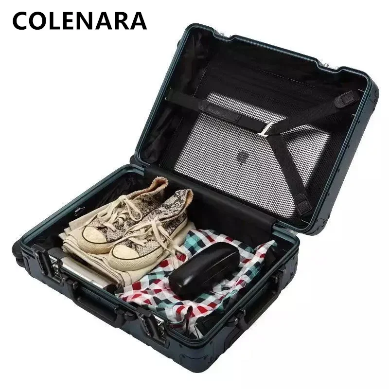 COLENARA The New 20" Suitcase Business Trolley Case 24"All Aluminum Magnesium Alloy Boarding Box 28 Inch Large Capacity Luggage