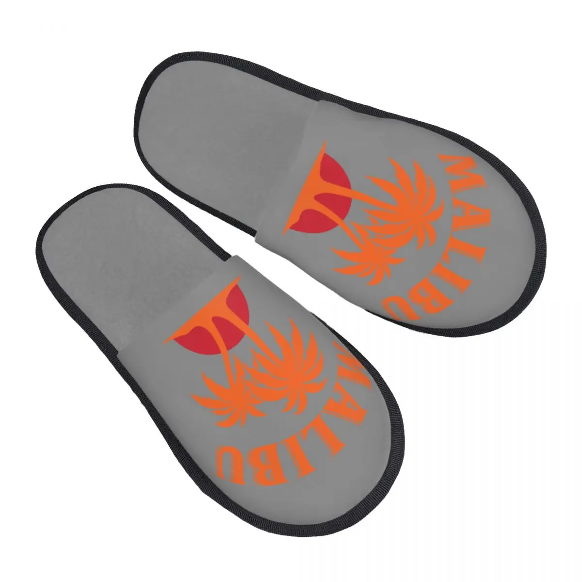 Custom Orange Malibus Rum Liqueur Soft Memory Foam House Slippers Women Alcoholic Drink Cozy Warm Anti-skid Sole Slipper