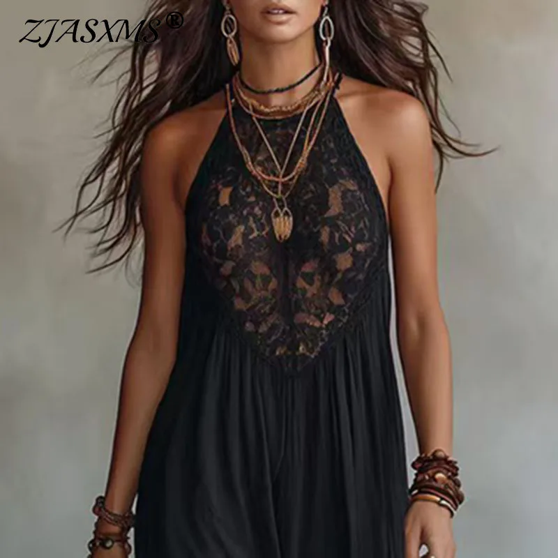 Böhmisches Druckmuster Lockeres Urlaubskleid Damen Hochgeschlossener Kragen Glockenärmel Rüschen Asymmetrischer Saum Kurzes Kleid 2026 Vintage Sommer Strandkleid