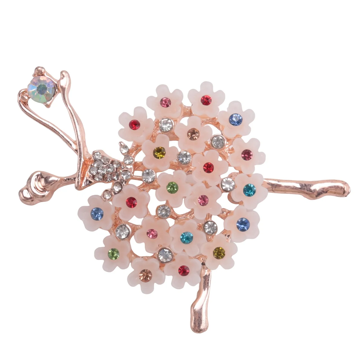 FZFZ Luxury Crystal Brooch Ballerinas Dancer Breastpin Colorful Flower Alloy Plated Women Girls Gift