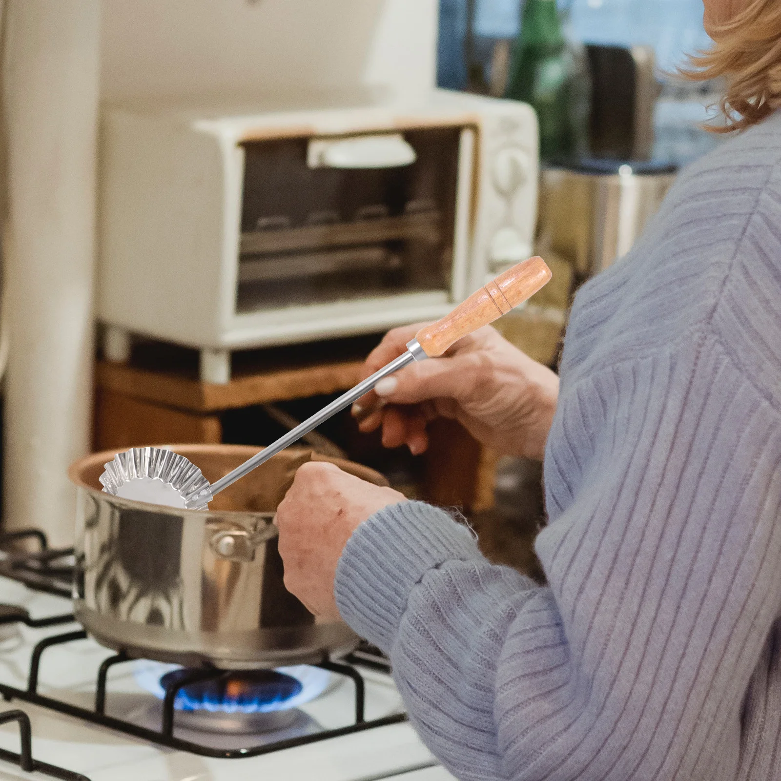 

1Pcs Food Grade Stainless Steel Fried Snack Mold Sturdy Wear Resistant Kitchen Supply Deep Frying Mold for Shrimp Cake Radish