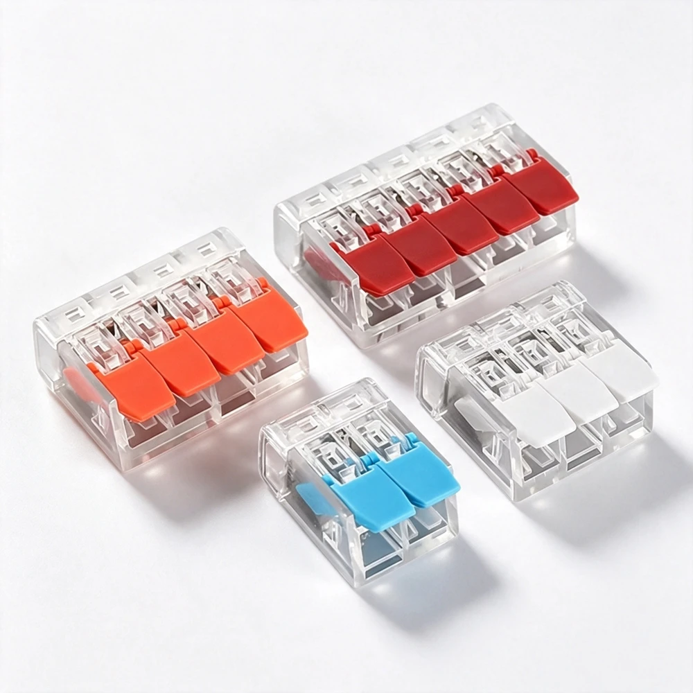 50/100PCS Mini Wire Electrical Connector LED Lighting Quick Connectors Universal Compact Conductor Push-in 3 Pin Terminal Blocks