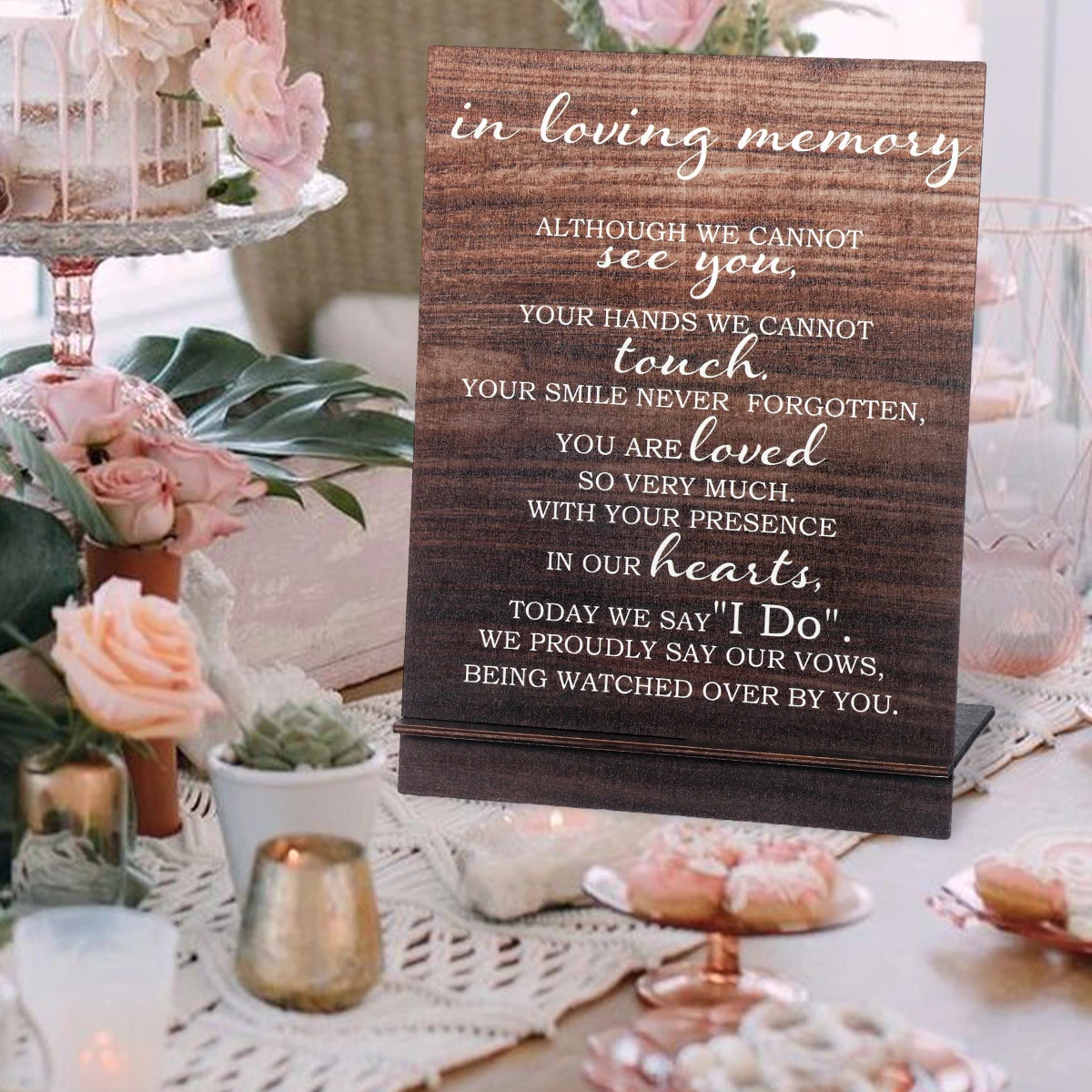 

Wedding Wooden Commemorative Plaque Wedding Party Table Decoration Memorial Table Sign For Wedding Party Centerpiece