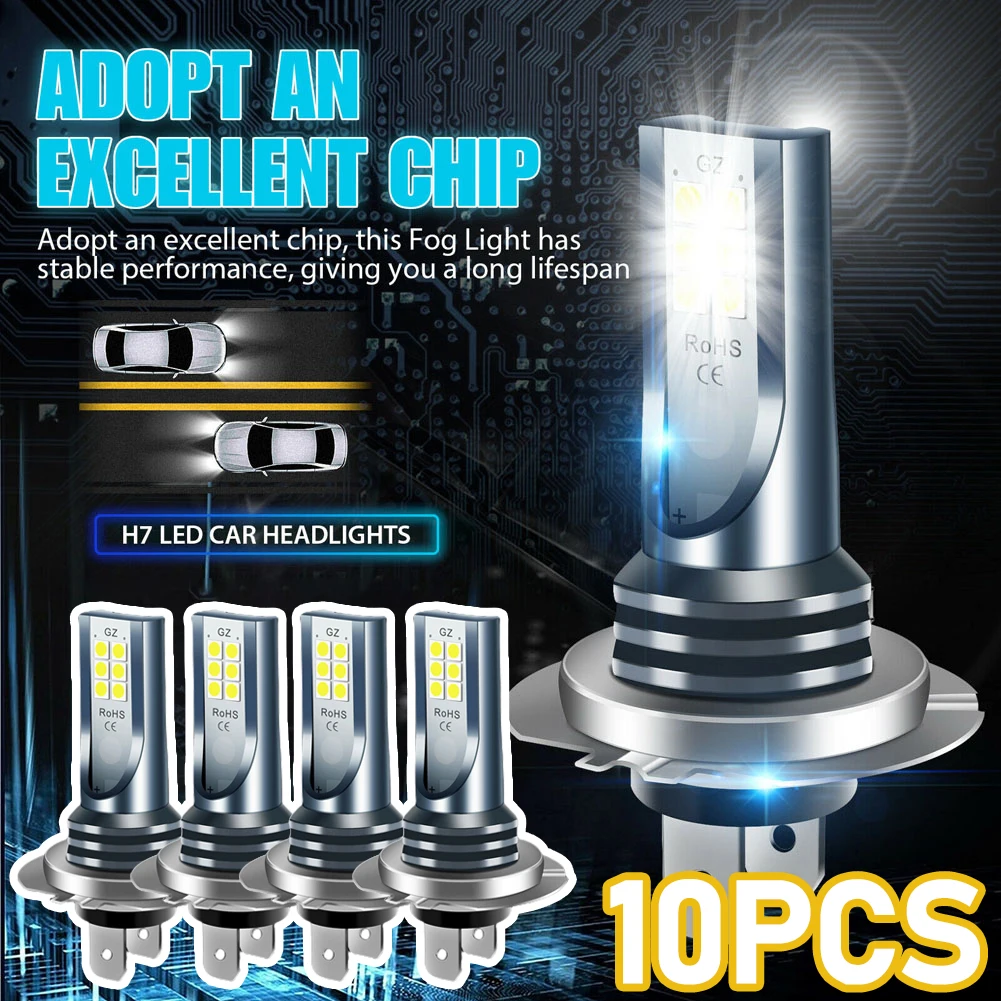 

H7 LED Headlight Bulb 12V 24V Automobile Fog Lamp Super Bright High Low Beam Driving Light DRL 30000LM 6000K White Auto Lighting