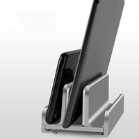Laptop Stand Tablet Phone Holder Foldable Riser Vertical Portable Grey Desk Office Multi Functional Durable Aluminum Alloy