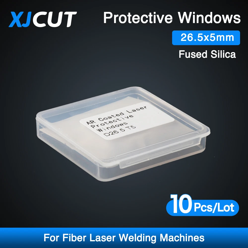 

XJCUT 10Pcs/Lot Fiber Laser Protective Windows Debris Shield 26.5*5mm Lens For Unimach IPG Fiber Laser Cutting Machines Head