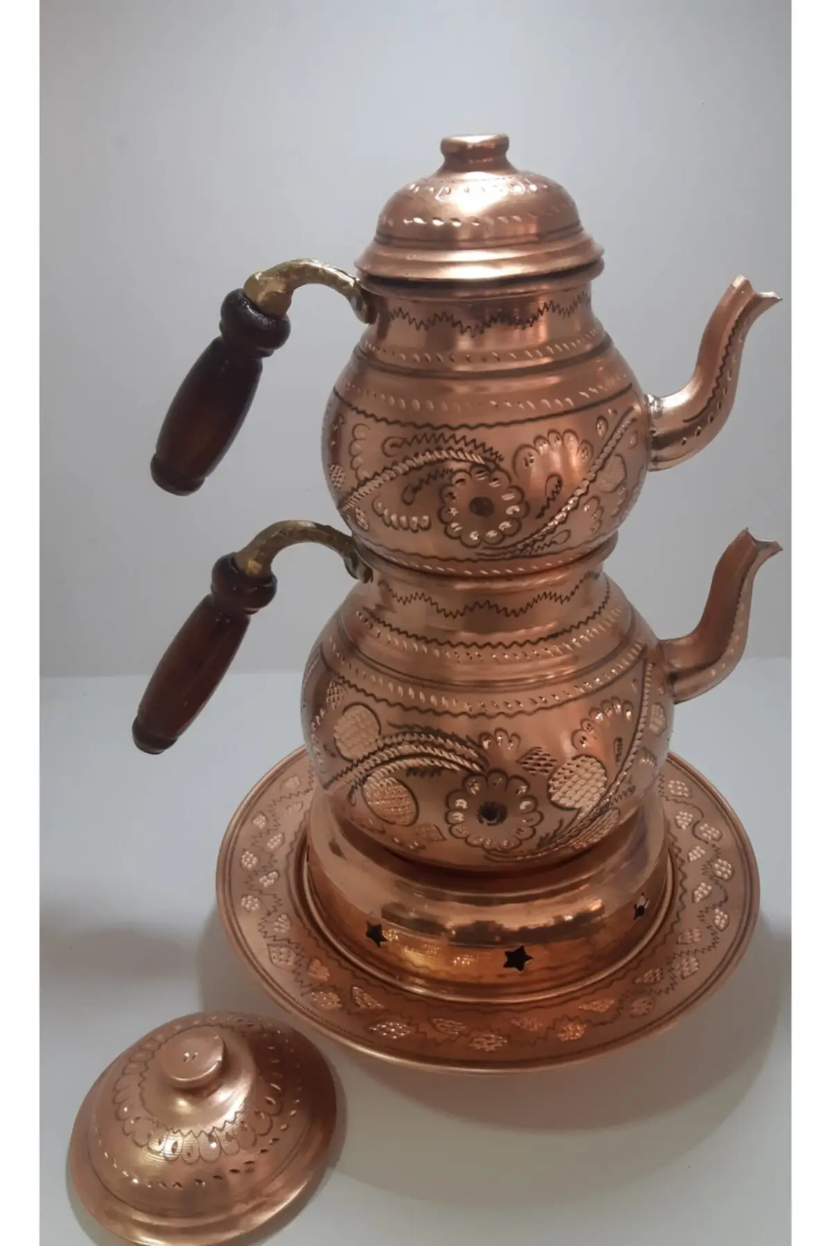 Copper natural color family Boy heated teapot 32 cup holder for cup holder Cooper Luxury Cups