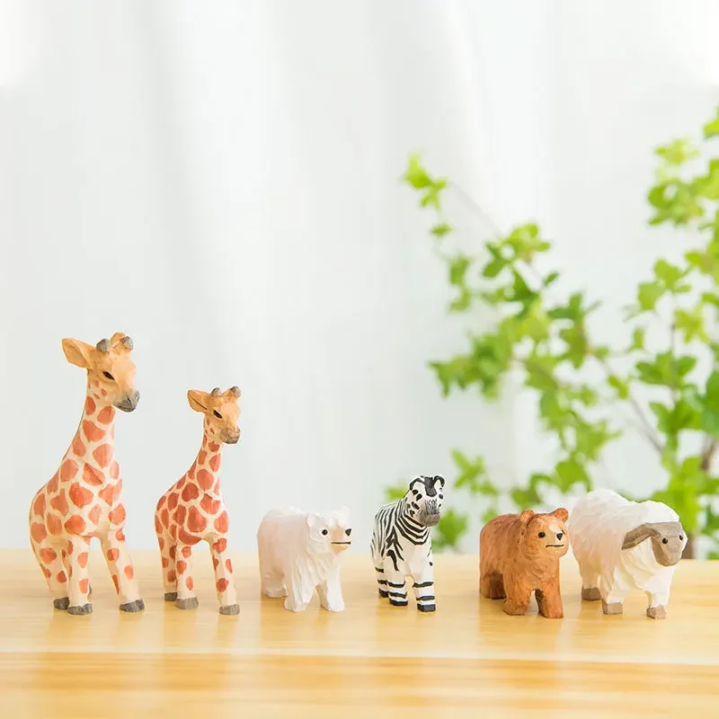 

Solid Wood Carving Animal Decorations Bear Wood Simulation Model Home Decoration Animal Gifts Decorative Figurines Accessories