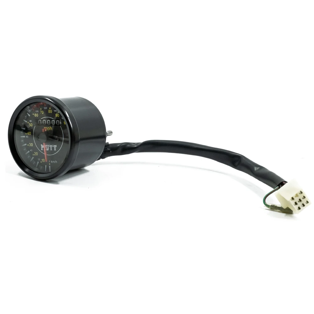 Motorcycle SPEEDOMETER - BLACK - KM/H For MUTT Motorcycle Original Parts MPT-0275-MPT-0282