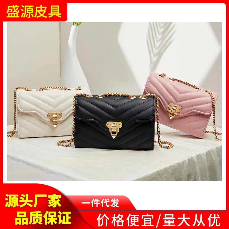 PU leather shoulder bag for women 2024 designer top handbag crossbody bag solid color small square bag women\'s bag