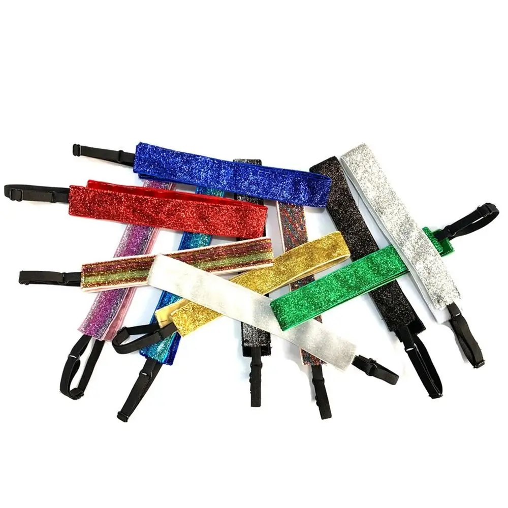 New Sparkly Glitter Hair Bands Elastic Adjustable Sparkly Headbands Non-Slip Universal Sport Head Wrap Men Women