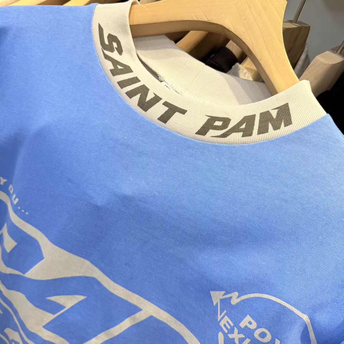 

2026ss SAINT Blue Vintage Racing Long Sleeves T Shirt Men Women Tee Tops T-Shirts