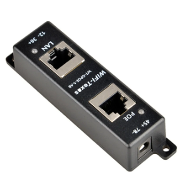 Passive Single Port Gigabit Poe Injector LED Indication Data And Power Mode A & B Shared All 4 Paired Easy To Use