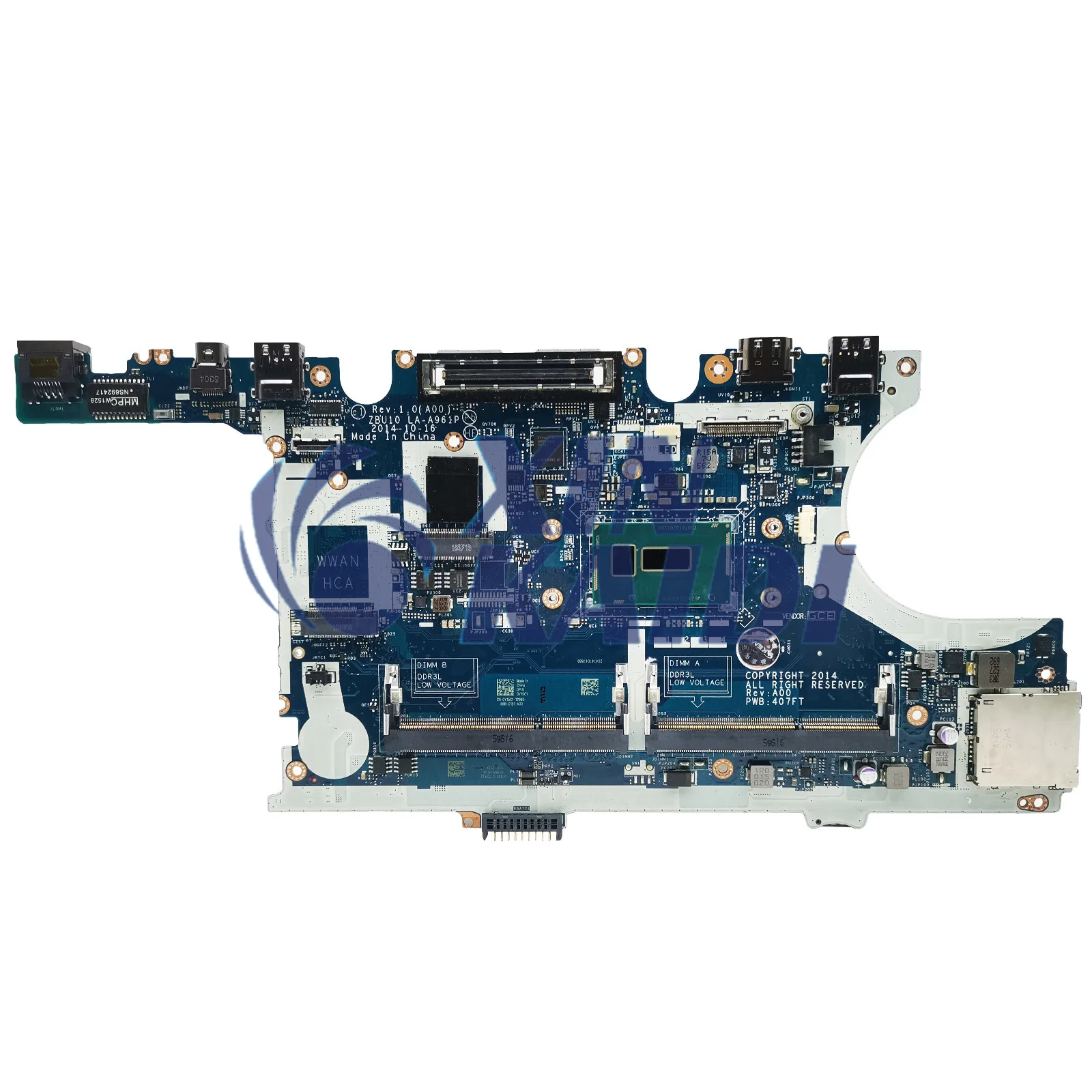 Motherboard Laptop UNTUK DELL Latitude E7450 CN-0R1VJD 0RIVJD ZBU10 LA-A961P Mainboard dengan sistem I5-5300U CPU