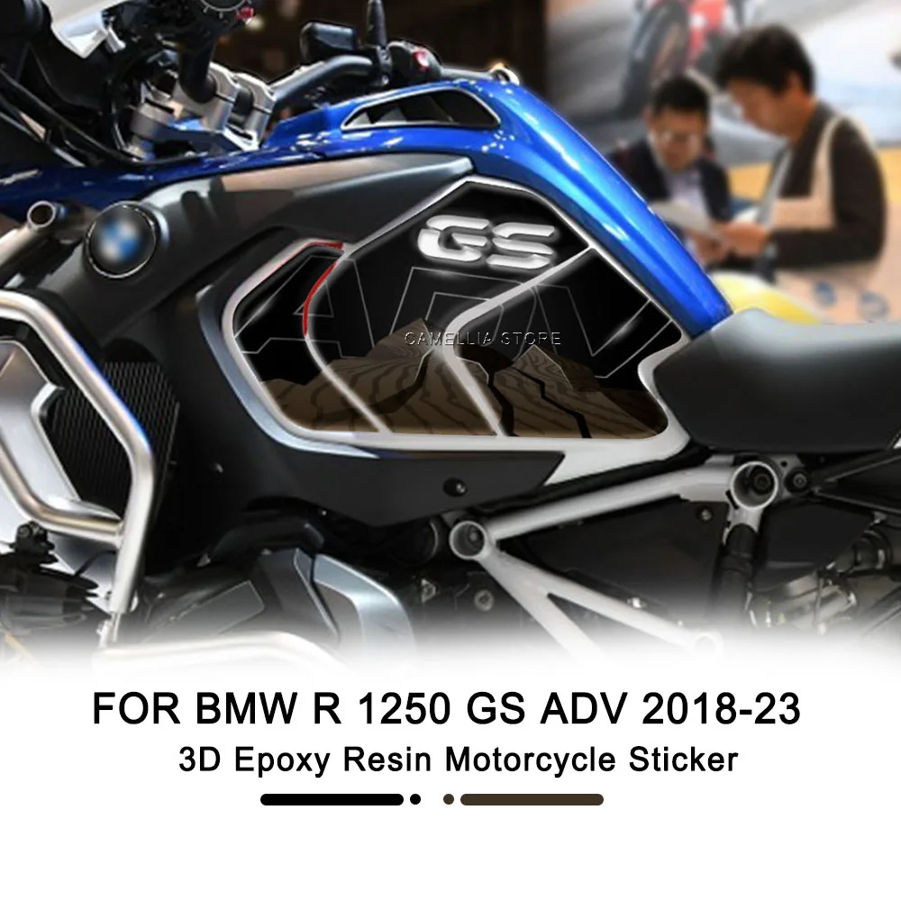 สติกเกอร์รถจักรยานยนต์กันน้ํา BMW R 1250 GS ADV ถังน้ํามันเชื้อเพลิงรถจักรยานยนต์สติกเกอร์สติกเกอร์สําหรับ BMW R 1250 GS ADV 2018-2023