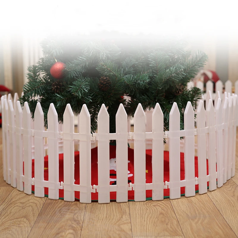 Christmas Scene Decoration Supplies Christmas Tree Fence Detachable Freely Assembled Plastic Fence Holiday Decoration Fence