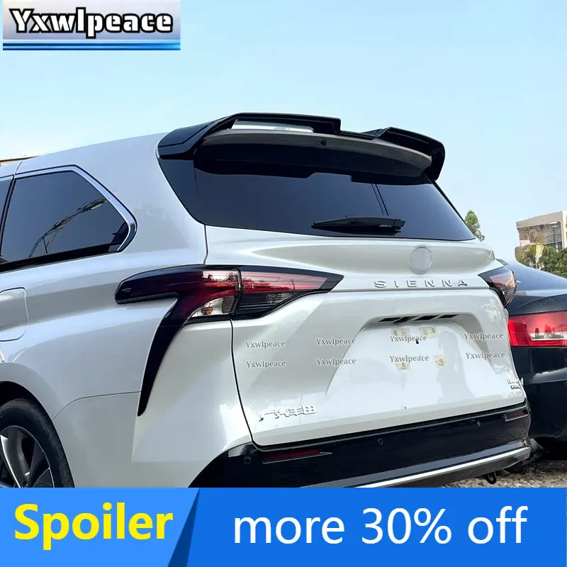 

For Toyota NEW Sienna 2020 2021 2022 Spoiler ABS Glossy Black and Carbon Look Trunk Wing Rear Roof Spoiler Car Accessories