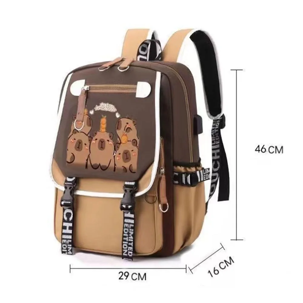 Back To School Explosive Kapybara Backpack Large-capacity Schoolbag for Primary School Students Cartoon Student School Bag