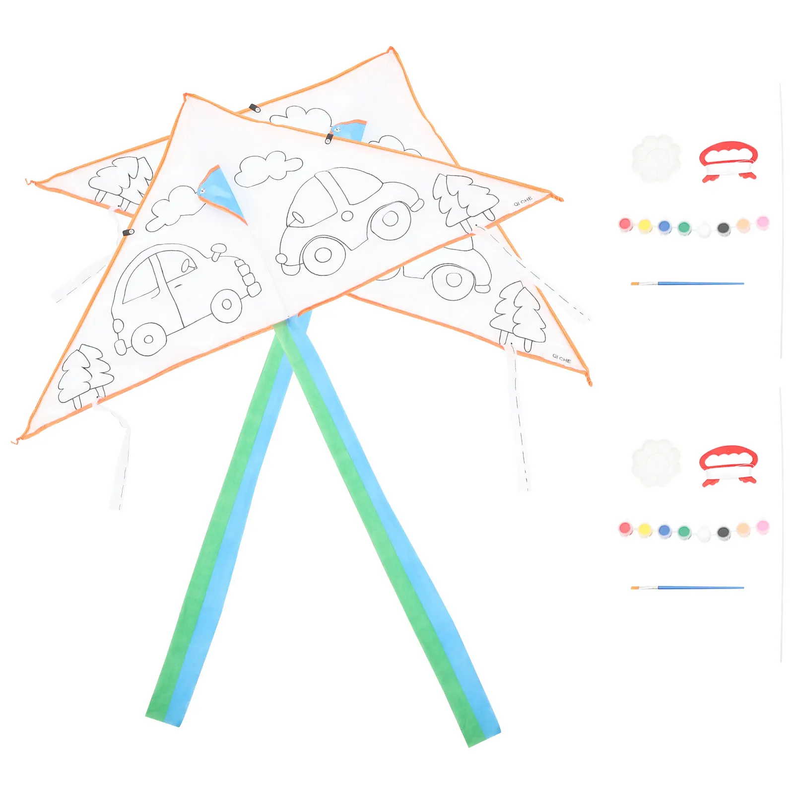 2 conjuntos diy pipas em branco crianças arte pintura graffiti criativo educacional atividade ao ar livre playtime crianças kit de colorir subindo