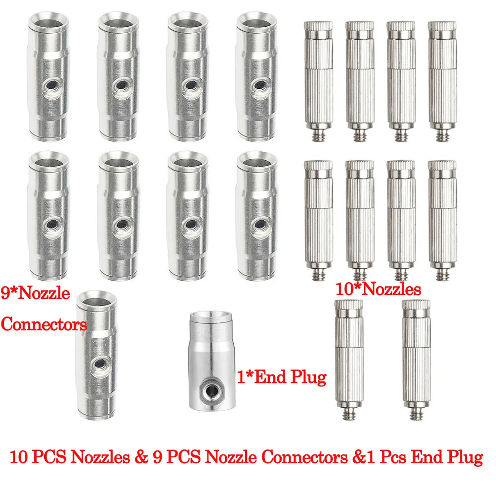

High Pressure Atomizing Misting Nozzle & Nozzle Seat Water Irrigation Sprinkler Quick Pushing Nozzles For Misting Cooling System