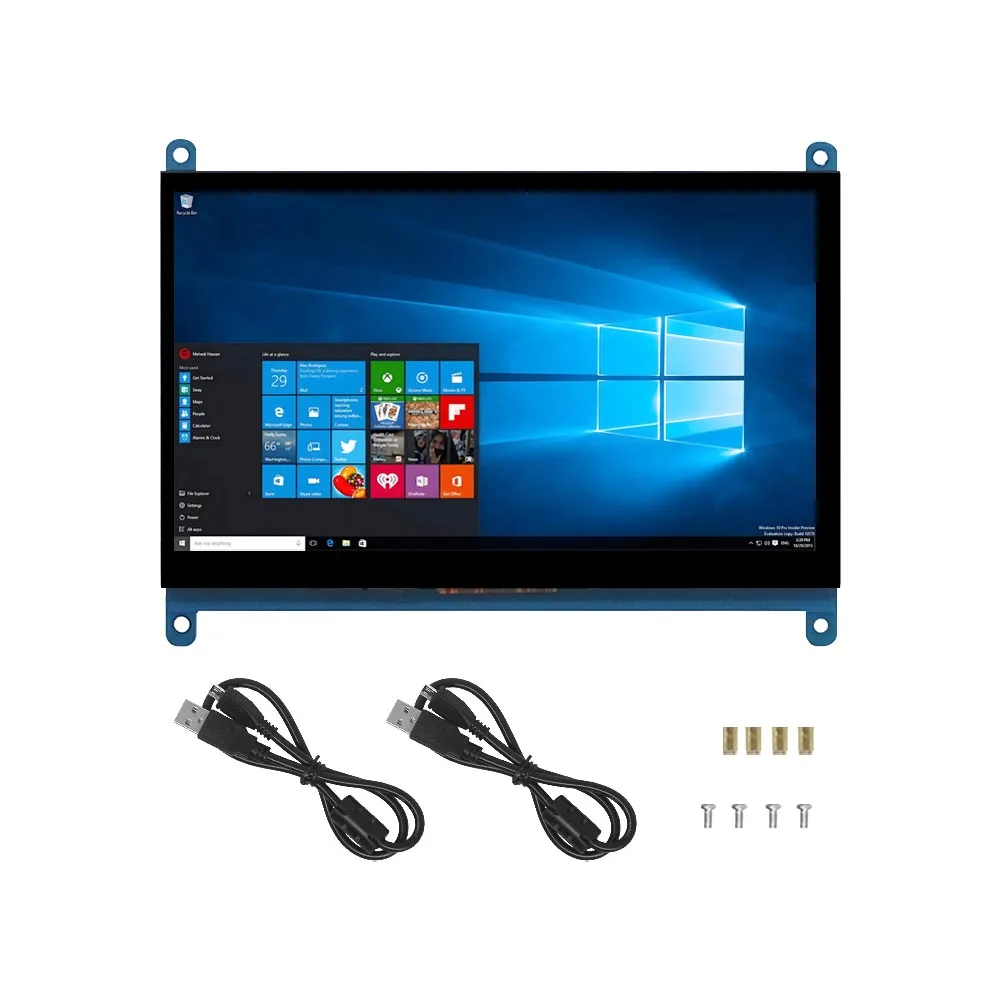 7 Inch Raspberry Pi 4/3/2/B/B+/A+ Monitor 1024x600 IPS 5-punts capacitieve touchscreen Drive Gratis HDMI-display voor Win 7/8/10 - afbeelding 1
