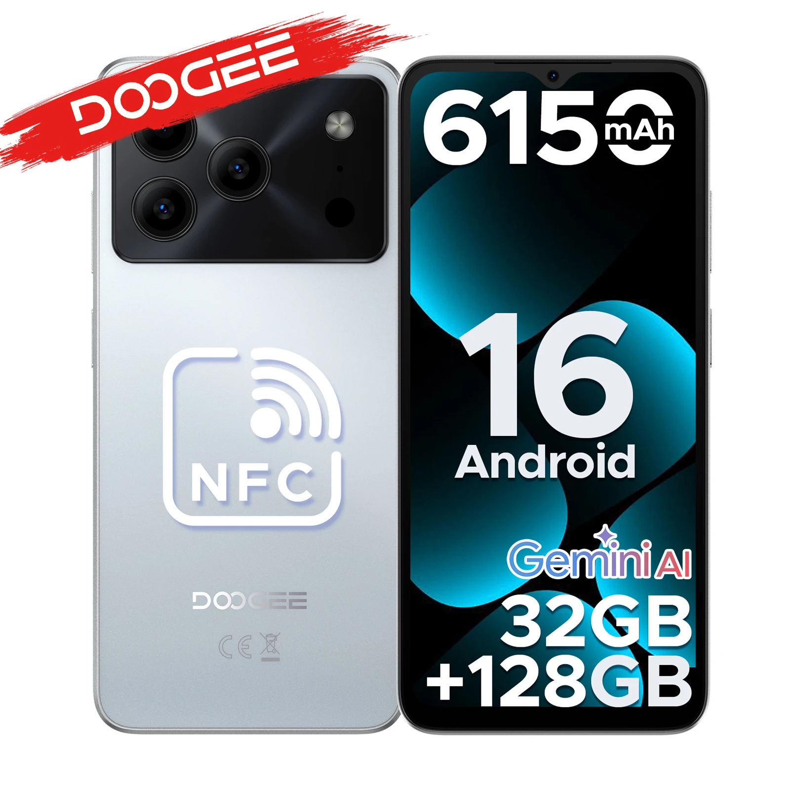 Smartphone DOOGEE Note56 Pro Android 16 Gemini AI 6,56