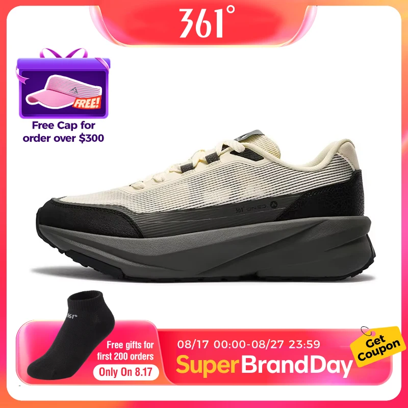 361 Degrees Qingyu Herren Caravan Schuhe Sommer Air Mesh Atmungsaktiv Rutschfest Verschleißfest Outdoor-Wanderschuhe für Männer 672626767