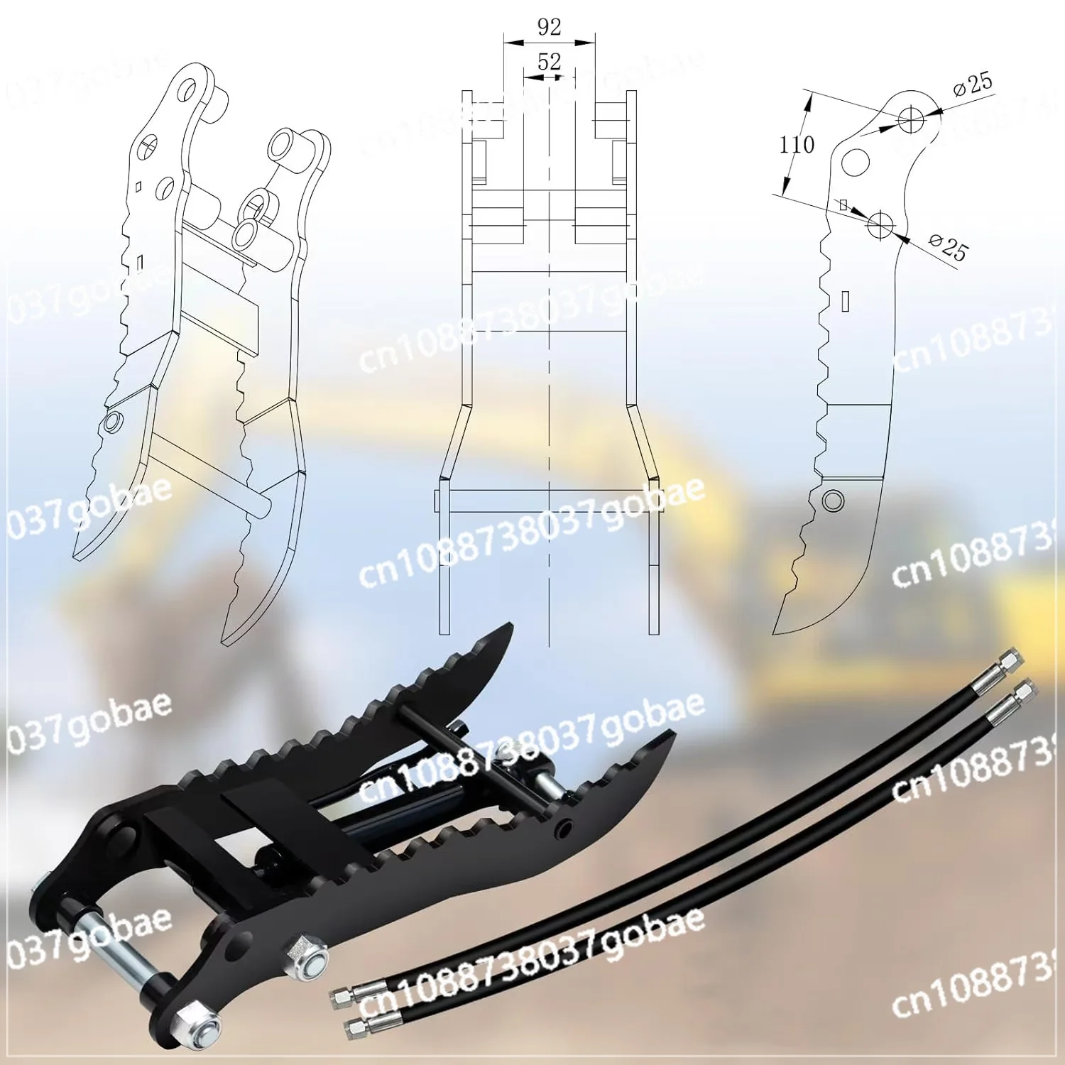 Excavator accessories Accessories Hydraulic thumb clip Quick connector Backhoe fastener Quick change narrow bucket