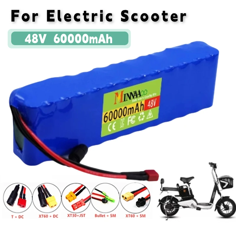 

Replacement Lithium Battery 13S2P 48V for Bafang Electric Bike Retrofit Kit 1000w 54.6V 2A Charger + XT60 Plug