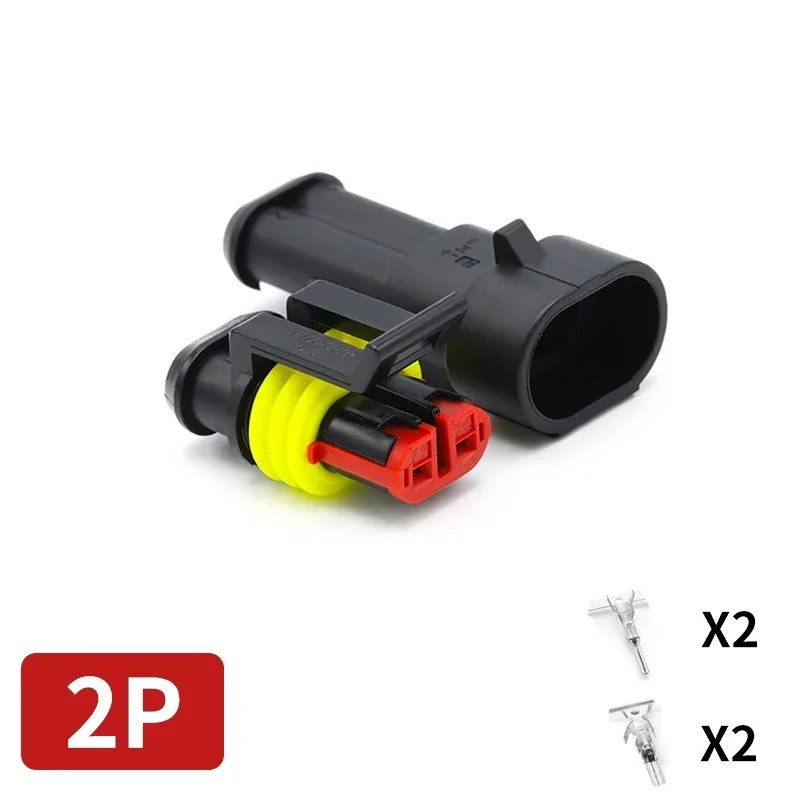NONE 20/50/100Sets 1,5 Serie AMP Automobilanschlüsse 1/2/3/4/5/6 Pin Super Seal Wasserdichter elektrischer Kabelstecker PA66 Nylon 7