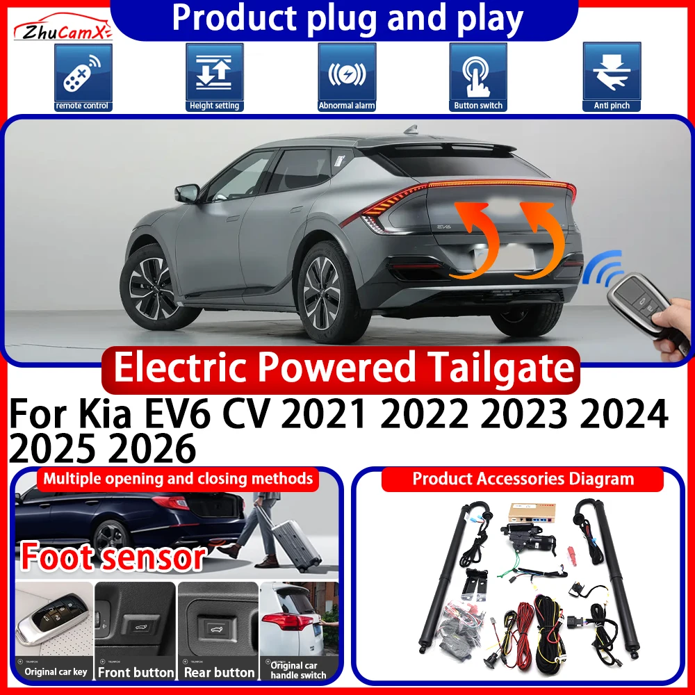 ZhuCamX Powered Tailgate for Kia EV6 CV 2021 2022 2023 2024 2025 2026 System anti Pinch Smart Intelligent Control Gate Lift Kit
