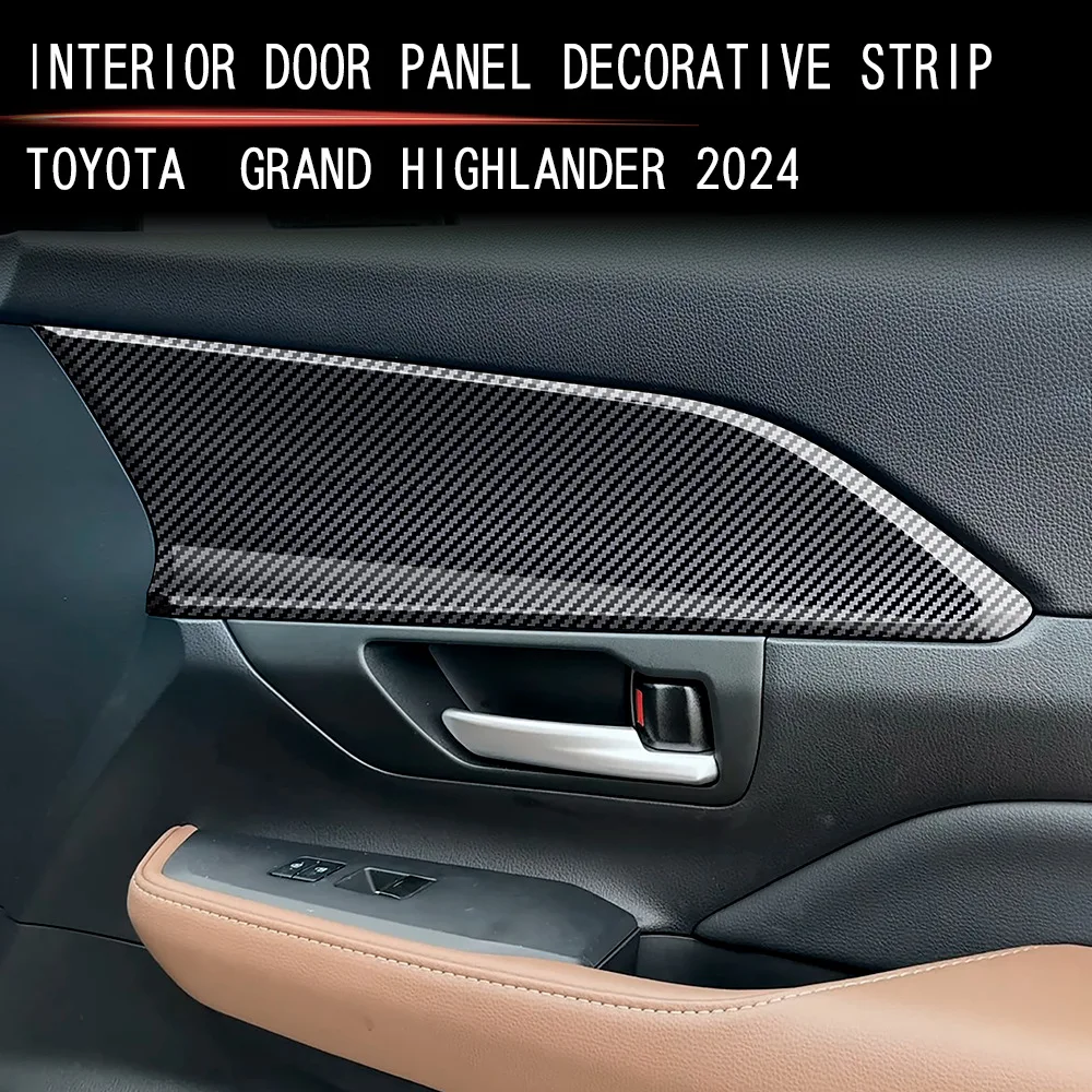 

Для Toyota Grand Highlander 2024 2025 abs углеродное волокно, внутренняя дверная ручка автомобиля, чаша, панель, наклейка, автомобильные аксессуары