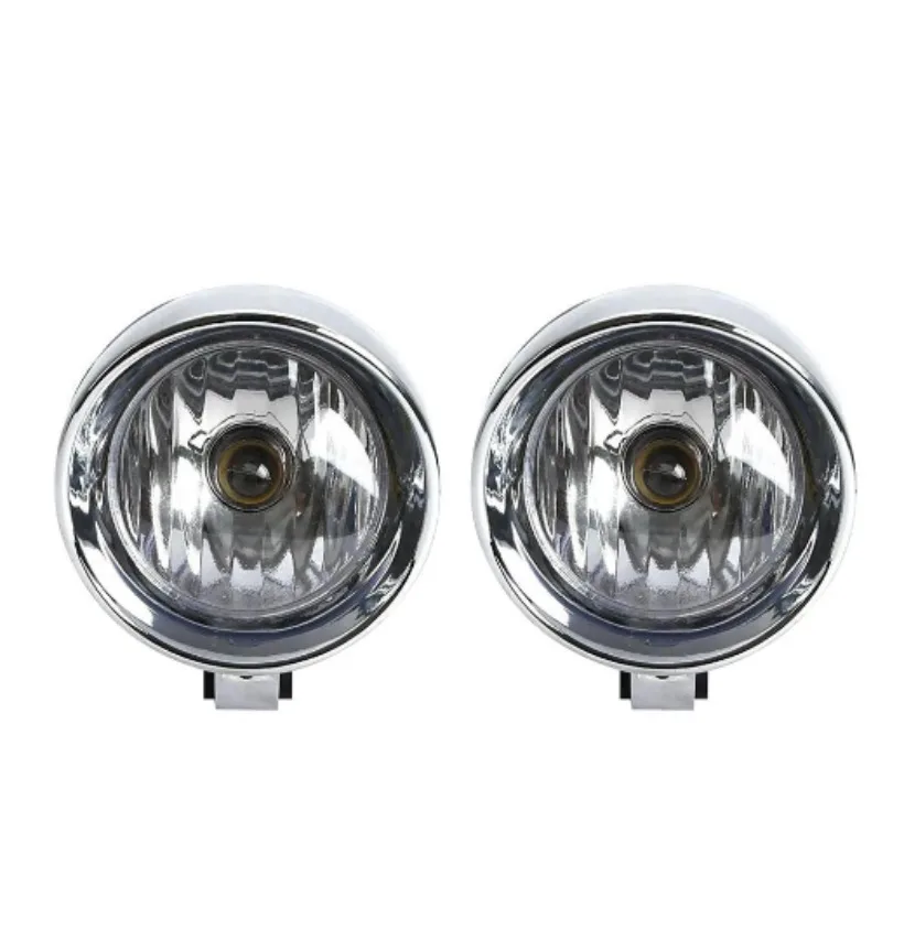 Chrome Motorcycle  Front Headlight Fog Light Lamp Forretro Motorcycle Modification 1SET