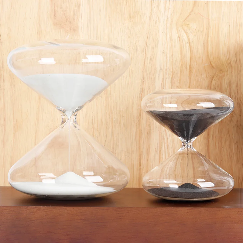 New Simple Glass Flat Bottomed Hourglass Timer Holiday Gifts Home Decorations Office Ornaments And Handicrafts