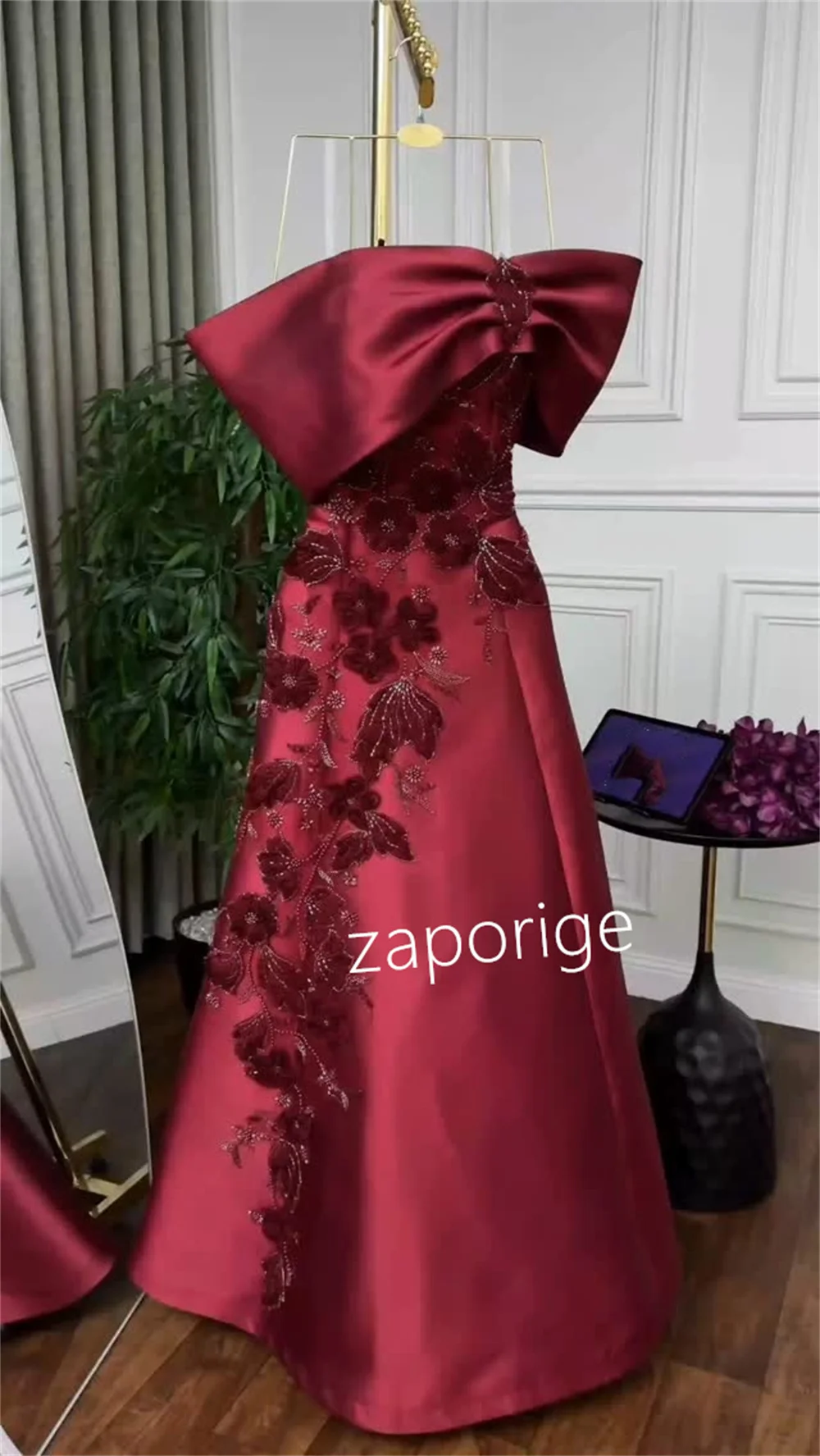 Customized Chinese Style Pattern Flower A-line Boat Neck Long Dresses Bespoke Occasion Dresses Exquisite Modern Style