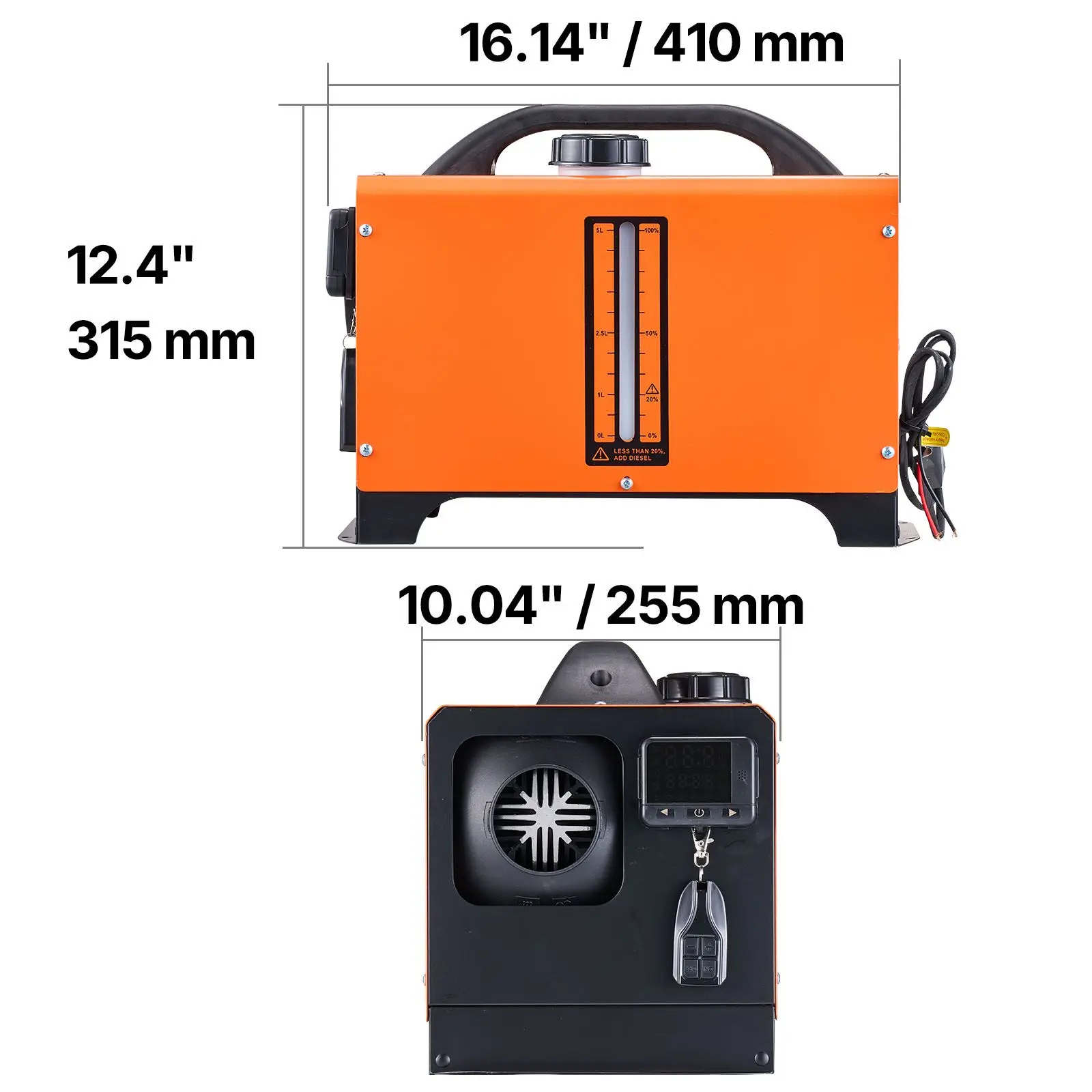 Diesel Air Heater, 8 KW DC12-24V, Fast Heating Diesel Parking Heater with Remote Control and Square Color Digital Display, Low