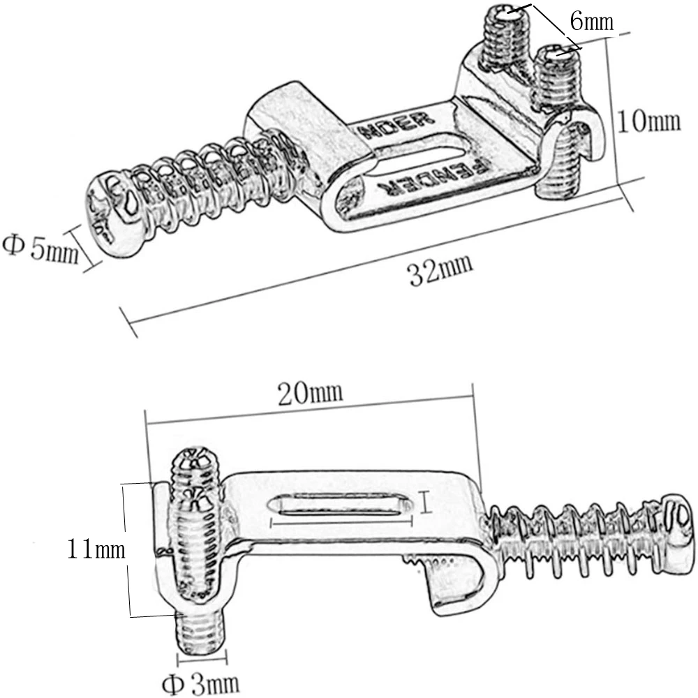 6pcs Guitar Bridge Pull String Code Electric Guitar Saddle Guitar Bridge String Saddle for ST Electric Guitar Accessories