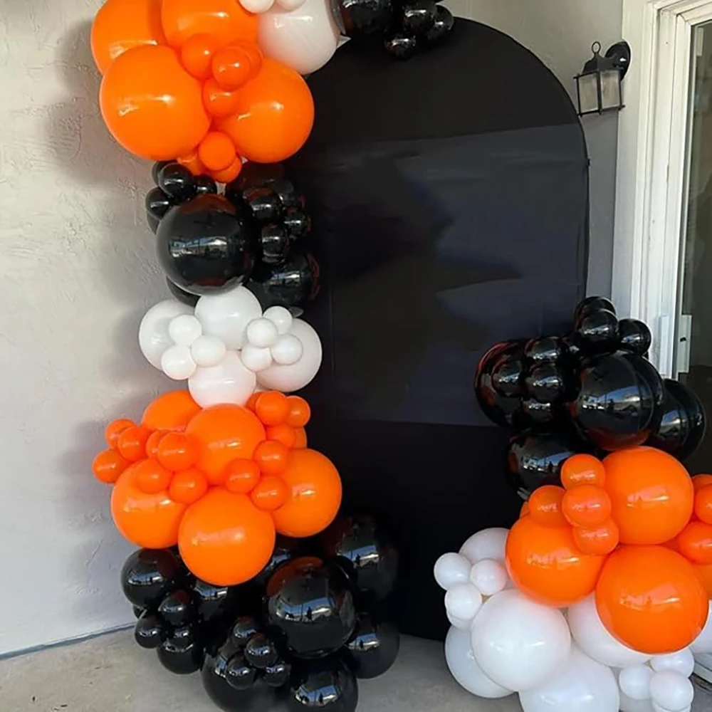 Black Orange Balloons Garland Halloween Black Balloon Arch Kit Graduation Birthday Party Baby Shower Festival Background Globos